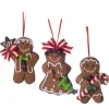 ORN GINGERBREAD MAN & GIRL RESIN 4″ W/ CANDY CANE, TREE 3/S