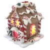 ORN GINGERBREAD MINI HOUSE 3.3″ W/ LED (YELLOW) CLAY DOUGH