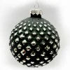 ORN GLASS BALL 3″ BLACK- SILVEREMBOSSED DIAMOND PATTERN