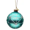 ORN GLASS BALL 3″ BLUE-AQUA W/ICE AND GLITTER