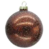 ORN GLASS BALL 3″ CHOCOLATE W/ GLITTER