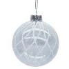 ORN GLASS BALL 3″ CLEAR W/ICE DIAMONDS PATTERN