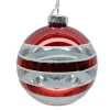 ORN GLASS BALL 3″ CLEAR/RED CANDY CANE