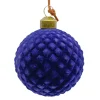 ORN GLASS BALL 3″ NAVY W/ DIAMOND FLOCKED