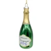 ORN GLASS CHAMPAGNE BOTTLE 6″ GREEN