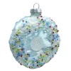 ORN GLASS DONUT 3.5″ MINT/BLUE