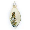 ORN GLASS FINIAL 2.5″ X 5″ OLIVE/YELLOW TREE GLITTER | SEQUINS | BEADS