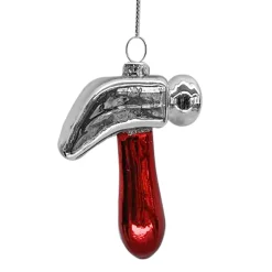 ORN GLASS HAMMER 3.5″ RED