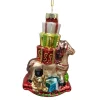 ORN GLASS HORSE CARRYING GIFT 5″ MULTI