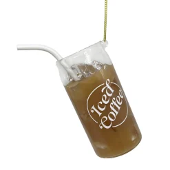 ORN GLASS ICED COFFEE 4″ BROWN