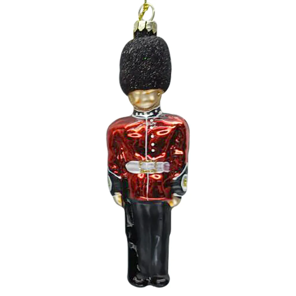 ORN GLASS NUTCRAKER 5″ RED/BLACK
