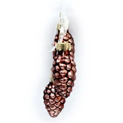 ORN GLASS PINE CONEx3 5″ BROWN