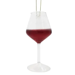 ORN GLASS RED WINE 4″ RED