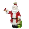ORN GLASS SANTA CLAUS 6″ RED/WHITE
