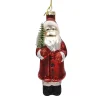 ORN GLASS SATA CLAUS 5″ RED/MULTI