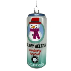 ORN GLASS SNOWMAN SELTZER 5″ MULTI
