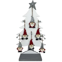 ORN GRAY RED POLYRESIN GNOME 4.5″ 6/S W/ DISPLAY