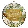 ORN METAL DISC 4″ GREEN /GOLD W/ “ITS THE MOST.”