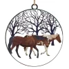ORN METAL DISC 4″ HORSES