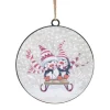 ORN METAL DISC 4″ PENGUIN ON A SLEIGH RIDE