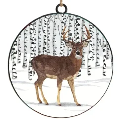 ORN METAL DISC 4″ REINDEER