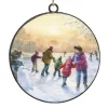 ORN METAL DISC 4″ SKATING ON LAKE SCENE