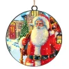 ORN METAL DISC 4″ VINTAGE SANTA
