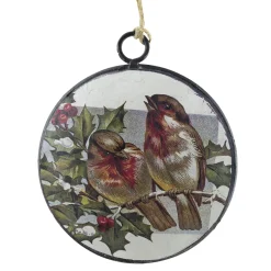ORN METAL DISC 4″ W/2 BIRDS ON BRANCH PIC