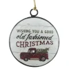 ORN METAL DISC 4″ W/RED CAR PIC