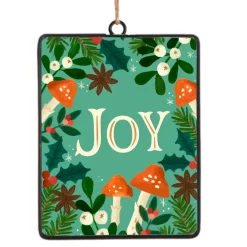 ORN METAL RECTANGULAR DISC 6″ “JOY”