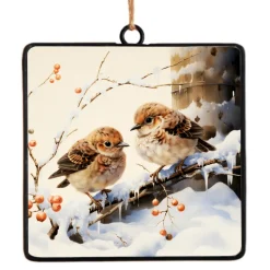 ORN METAL SQUARE DISC 4″ BIRDS