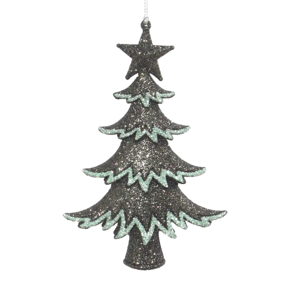 ORN MINT/DK FOREST GRN LAYERD TREE 5.5″ W/ GLTR.
