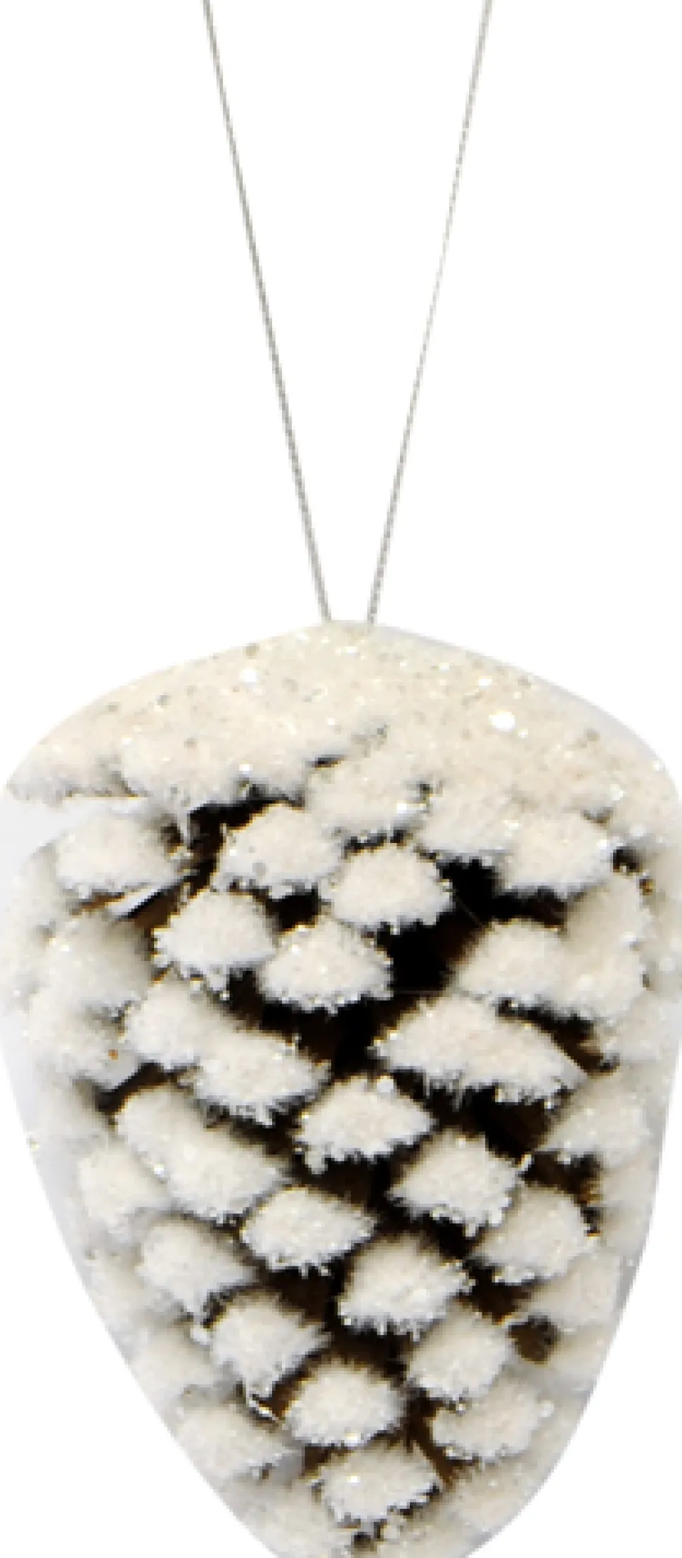 ORN NAT. PINECONE 4″ W/ SNOW & GLITTER