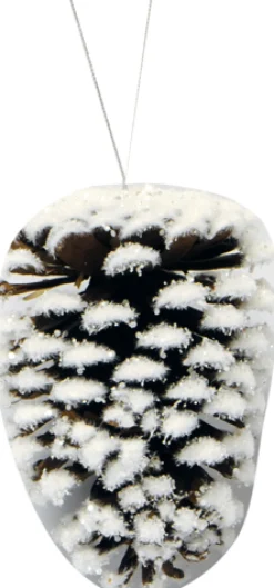 ORN NAT. PINECONE 5.5″ W/SNOW & GLITTER