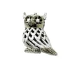 ORN PEWTER OWL 3″ W/SILVER GLTR