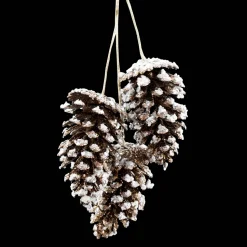 ORN PINE CONES 16″ NATURAL W/ ICE & SNOW 3 CONES