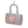 ORN PINK BAG 4.5″ W/ GLITTER & CAMELLIA