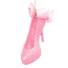 ORN PINK- DK HIGH HEEL SHOE 3.5″ W/ BOW & GLTR.