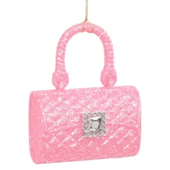 ORN PINK- DK PURSE 4.25″ W/ JEWEL & GLTR.