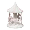 ORN PINK-LIGHT CARROUSEL 4″ W/ GLTR.