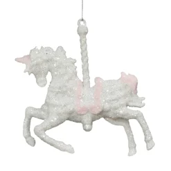 ORN PINK-LIGHT CARROUSEL 4.25″ W/ GLTR.