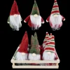ORN PLUSH GNOME 6″ W/RED, PLAID & STRIPE HAT IN W/TRAY 12 PCS