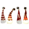 ORN PLUSH GNOME 10″ LED W/ RED/WHITE STRIPES HAT 2 STYLES