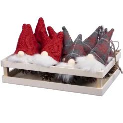 ORN PLUSH GNOME 5″ W/ RED & PLAID HAT W/TRAY 12 PCS