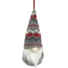 ORN PLUSH GNOME 6″ W/ RED/ GRAY HAT