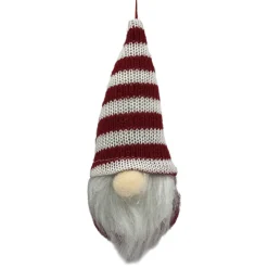 ORN PLUSH GNOME 6″ W/ RED/WHITE STRIPES HAT