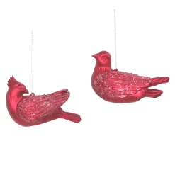 ORN RED CARDINAL 3″ W/ FROST GLITTER 2 ASST.