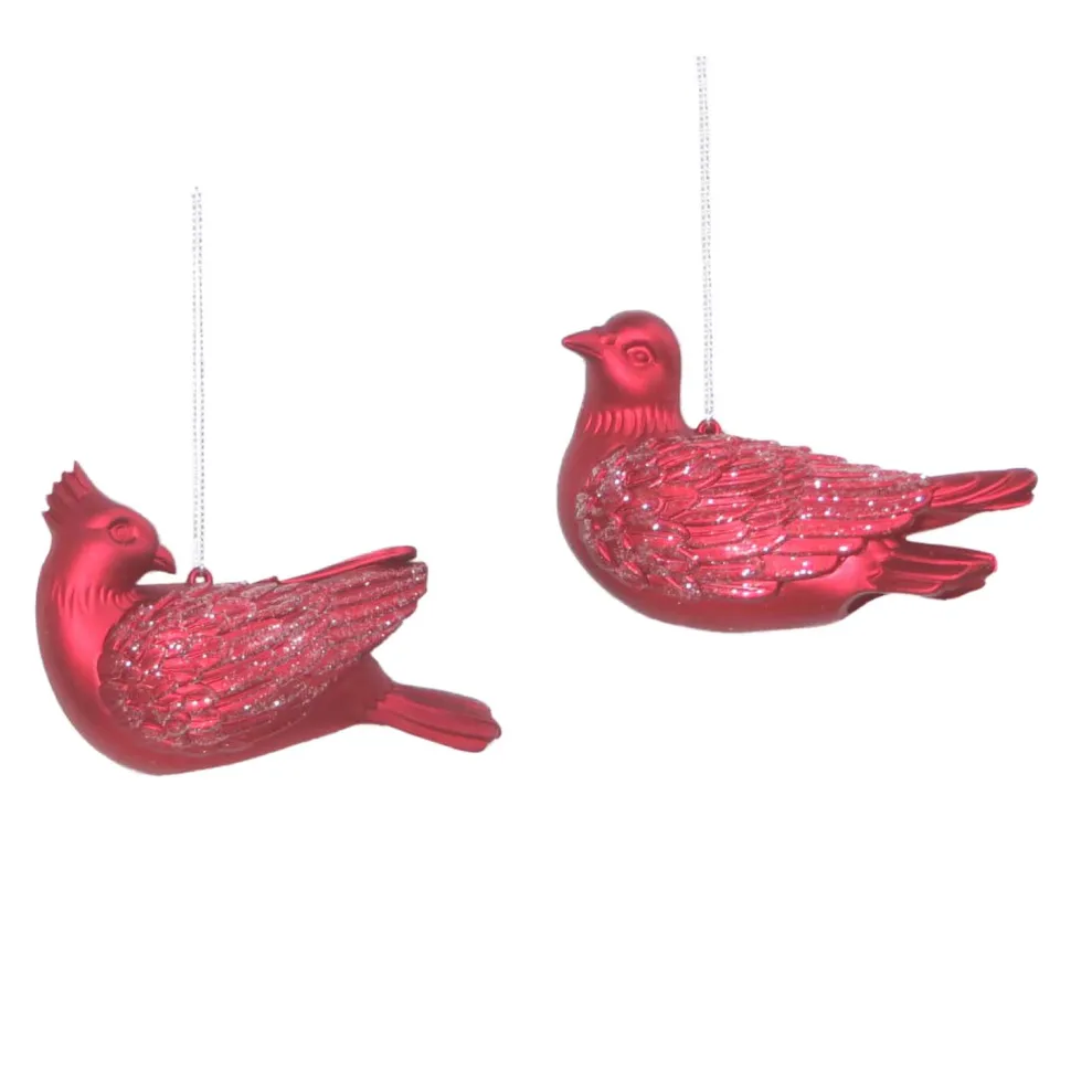 ORN RED CARDINAL 3″ W/ FROST GLITTER 2 ASST.