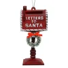 ORN RED MAILBOX LETTER TO SANTA 4.5″ ANTIQUE RED W/ WREATH