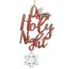 ORN RED “OH HOLY NIGHT” 4″X7″ W/ SNOWFLAKE & GOLD STAMPING